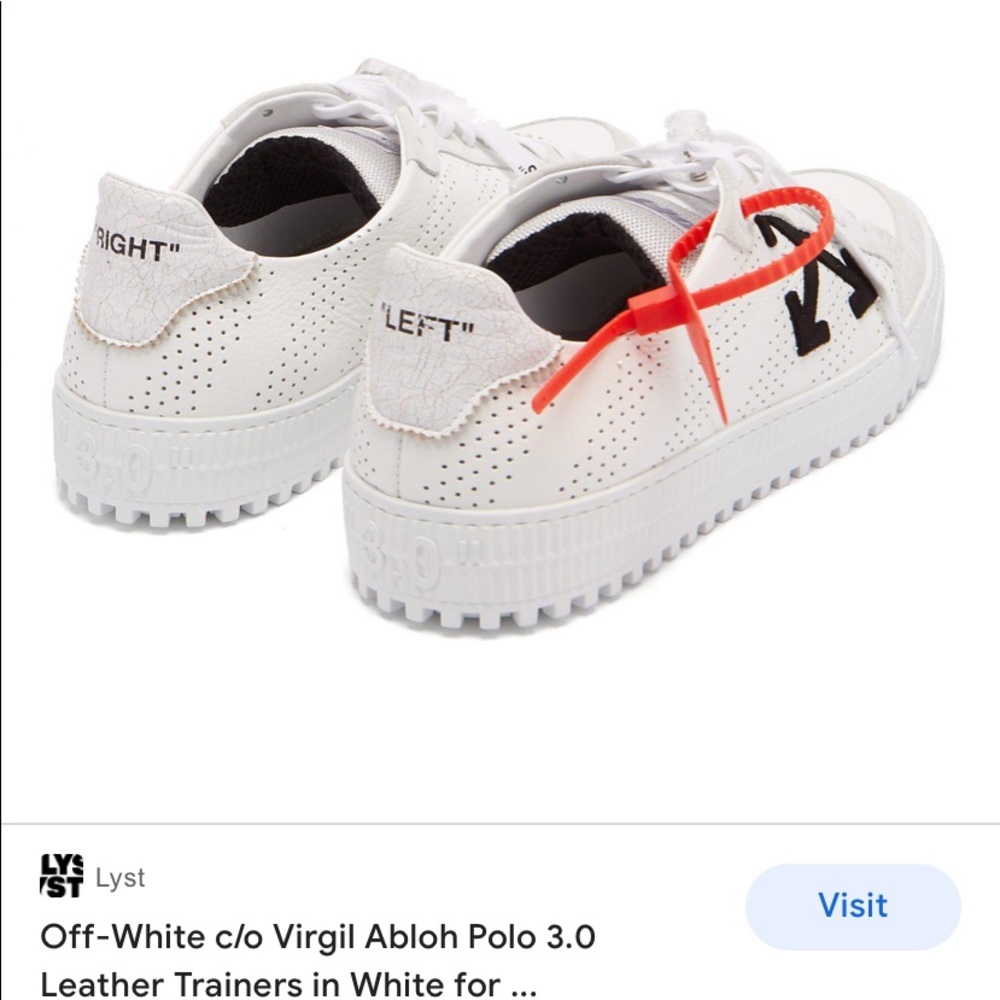 Used OFF-WHITE 2013 c/o VIRGIL ABLOH ITALIAN 3.0 LEATHER POLO SNEAKERS VERY RARE